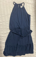 NEW Newshows Navy Blue Summer Ruffle Dress Size XL
