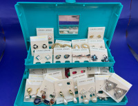 Assorted Pierced Earrings in Teal Box
