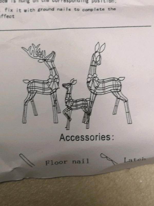 3 Piece Outdoor Christmas Reindeer Decorations
