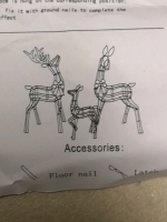 3 Piece Outdoor Christmas Reindeer Decorations