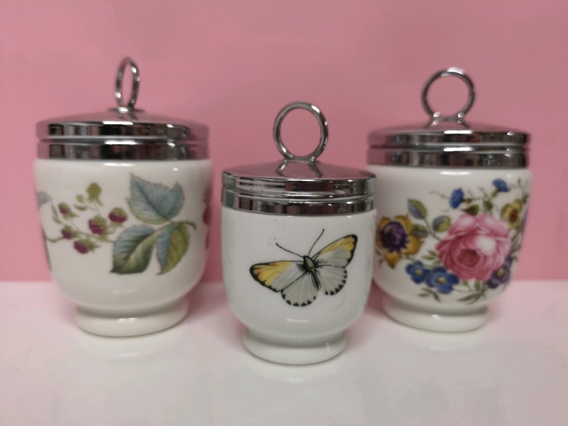 3 Vintage Royal Worcester Egg Coddlers