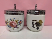 2 Vintage Royal Worcester Large Egg Coddlers - Duck Eggs(?)