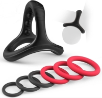 ADULTS ONLY: 7 Piece Silicone Cock Ring Set Stretch between 0.91 - 1.57