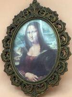 Brass Framed Mona Lisa print on fabric