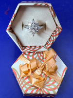 Sterling Silver CZ Star Ring Size 7