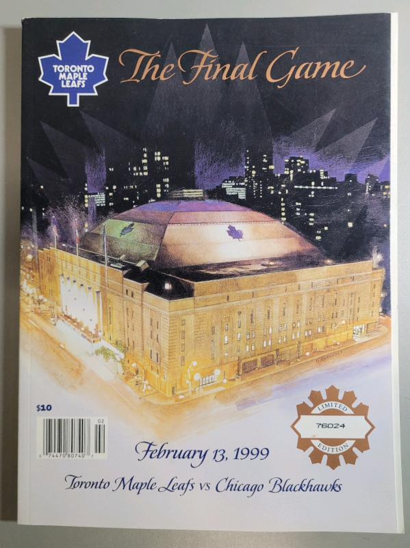 Toronto Maple Leafs Final Game Maple Leafs Garden Feb. 13 / 1999 Program