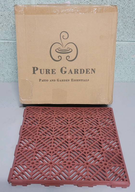 New - Pure Garden 12"&times;12" Outdoor Patio / Deck Plant Pot Tiles , Six (6) Tiles