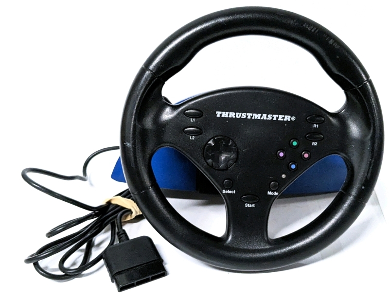Vintage NASCAR THRUSTMASTER PS1 PS2 Driving Wheel w/o Pedal (As-Is)