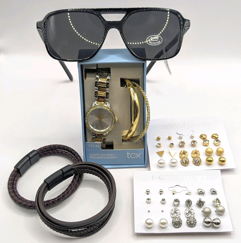 New URBAN OUTFITTERS Sunglasses, TCK Watch & Bracelet Set, Bracelets & Earrings.