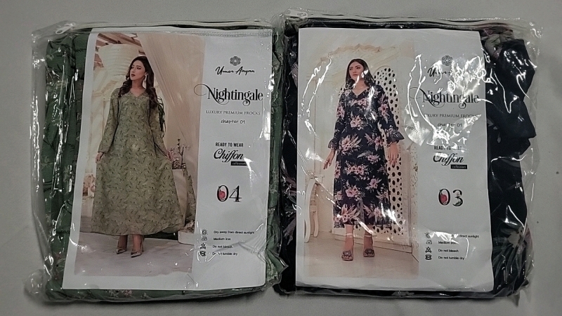 2 New Umer Aayan Nightingale Premium Frocks- Large