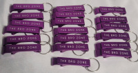 More than 40 (Forty) New Purple' THE BRO ZONE ' Key Chain Aluminum Bottle Openers ,
