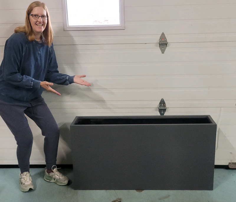 Green Theory Lightweight Fiberglass Trough Planter , Measures 48"&times;24"&times;10" - New