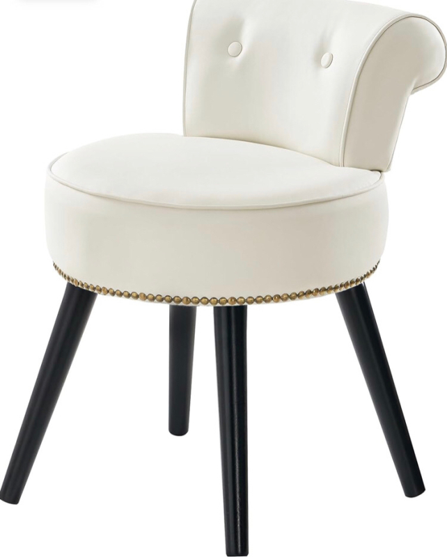 New Quimoo Vanity Stool with Wood Legs