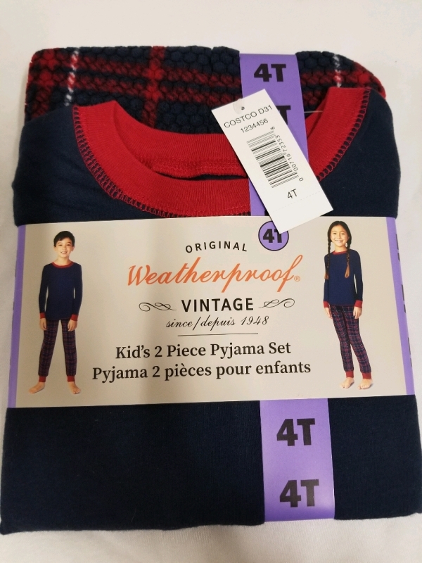 New original Weatherproof kids pyjama set size 4T