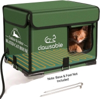 Clawsable Heated Outdoor Cat Shelter for Winter, Extremely Waterproof and Insulated, Elevated Small Cuboid Feral Stray Barn Cat House (As-Is)