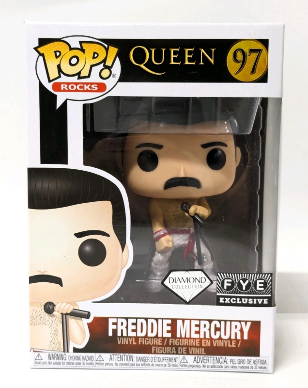 New FUNKO POP! #97 Freddie Mercury Vinyl Figure (Diamond Collection & FYE Exclusive)