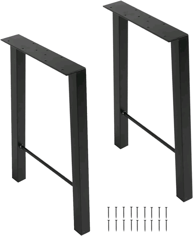 New Tengchang 22'' Black Industry Table Legs Metal Set of 2