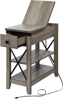 New Awescuti Narrow End Table with Charging Station Gray