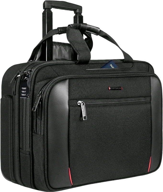 New w/Tag - EMPSIGN Rolling Laptop Bag, 17.3" Computer Bag for Men & Women