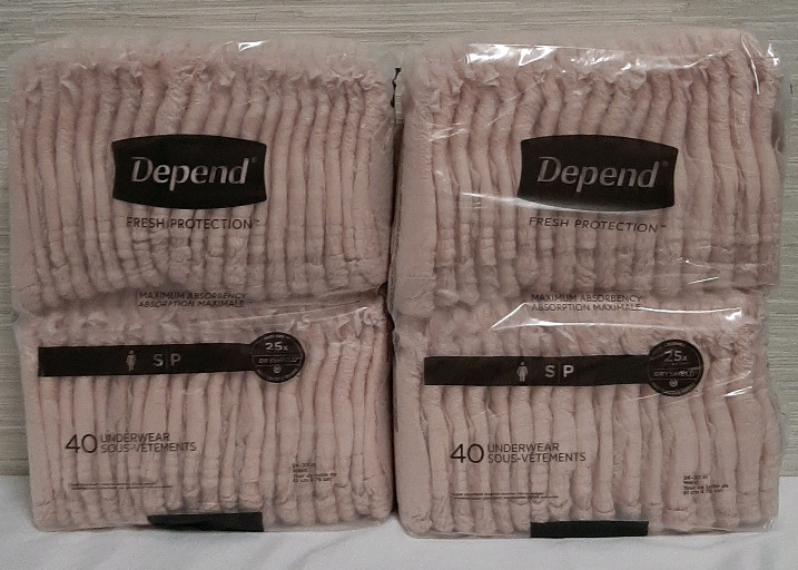 2 Packages of Depends Size S One Package has 40 but the other only has 36