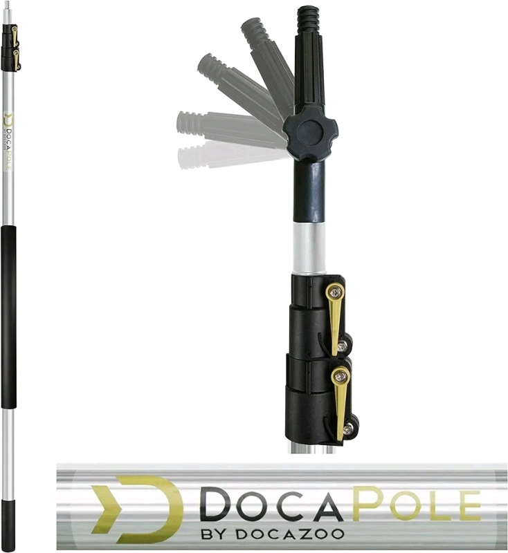 New - DocaPole 5-12 Foot Extension Pole - Multi-Purpose Telescopic Pole with Extras