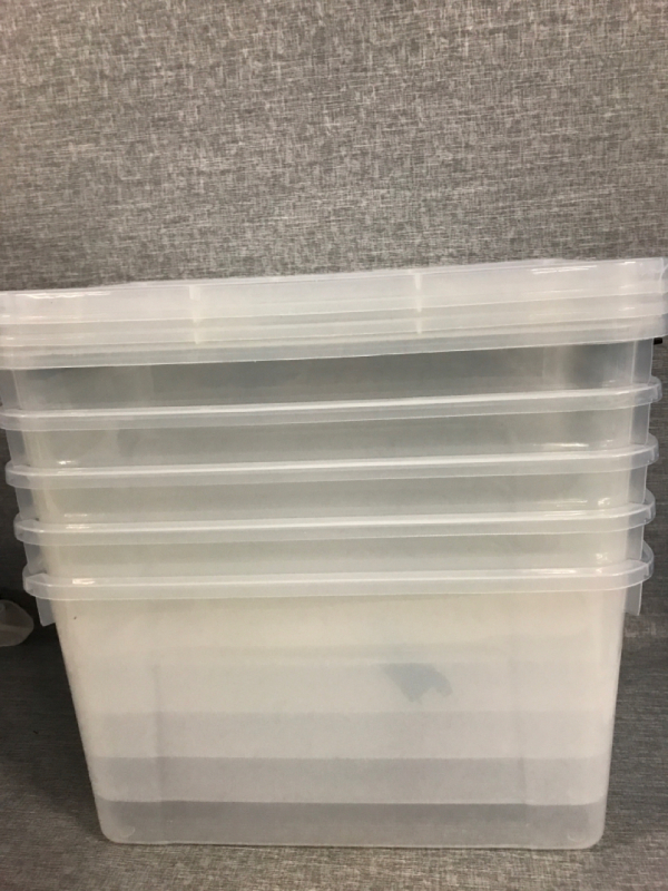 5 Bottom 3 Lid 19 Quart Plastic Storage Bins