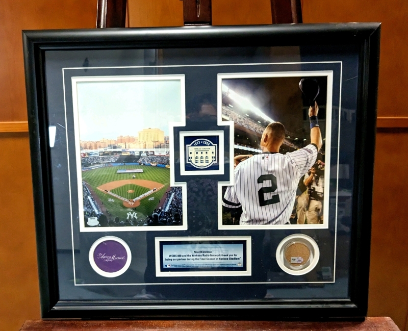 Framed 1929-2008 New York Yankees Stadium Collage with Authentic Dirt From Yankees Stadium & Steiner Collectibles Letter of Authenticity