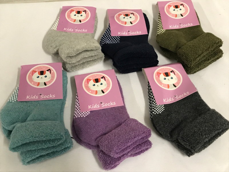 6 pr Kids Socks High Quality Winter Socks Wool Blend Baby-Toddler foot is 4 inch long new