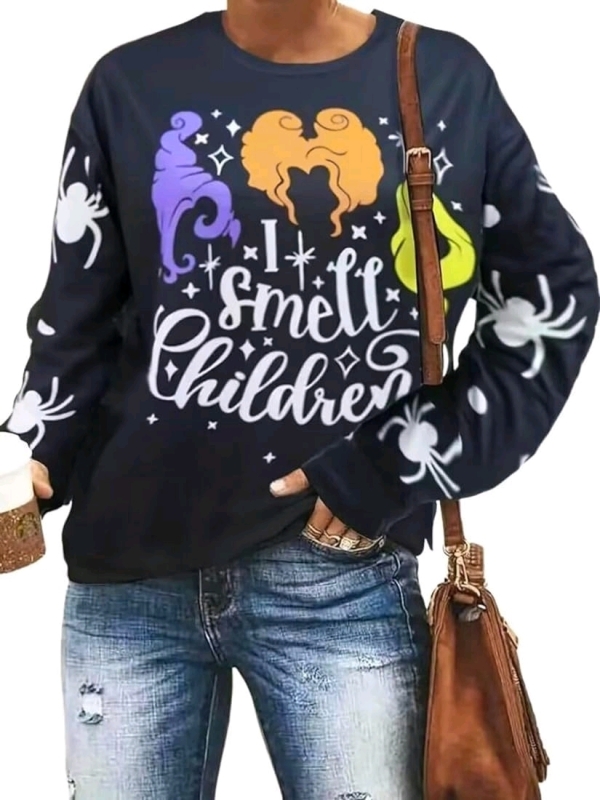 New " I SMELL CHILDREN " Printed Pullover Lightweight Sweater (Ladies Size Large / XL)