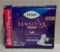 Tena Sensitive Care Pads Overnight 45 per Package