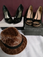 Animal Print Fedora Hat & Ladies Dress Shoes - Patent Leather