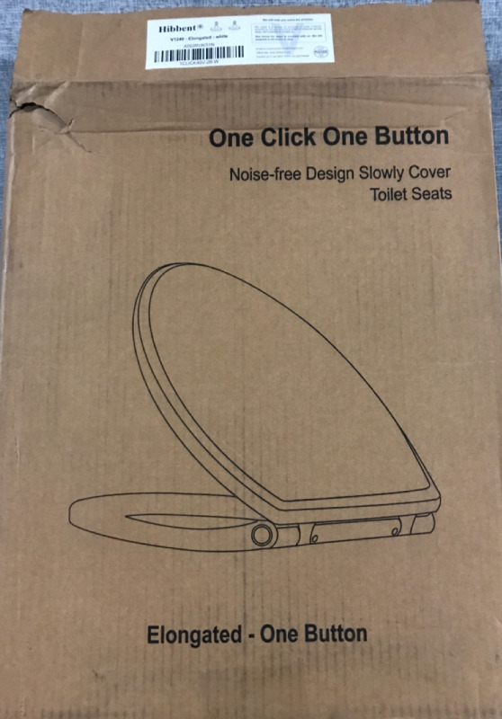 Hibbent One Click One Button Elongated Toilet Seat