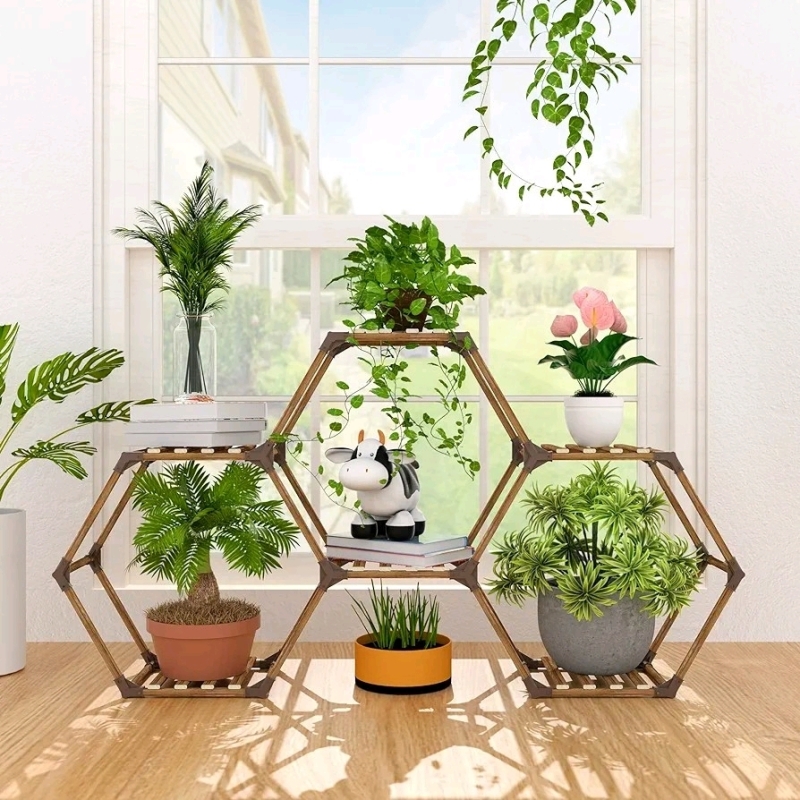 New Tikea Hexagonal Plant Stand Indoor Outdoor 6+ (?) Tiers