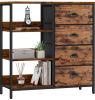 As New Furologee Fabric Dresser with 4 Drawers and Side Shelf