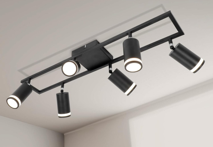 NEW Spotlight - Flexibly Rotatable GU10 Light Heads - Foldable LED Kitchen Track Lighting Kit for Bedroom Living Room Hallway