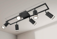 NEW Spotlight - Flexibly Rotatable GU10 Light Heads - Foldable LED Kitchen Track Lighting Kit for Bedroom Living Room Hallway