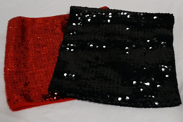 Two Sequined Tube Tops. No Size Tag on Either But They Are 10.5 " Across