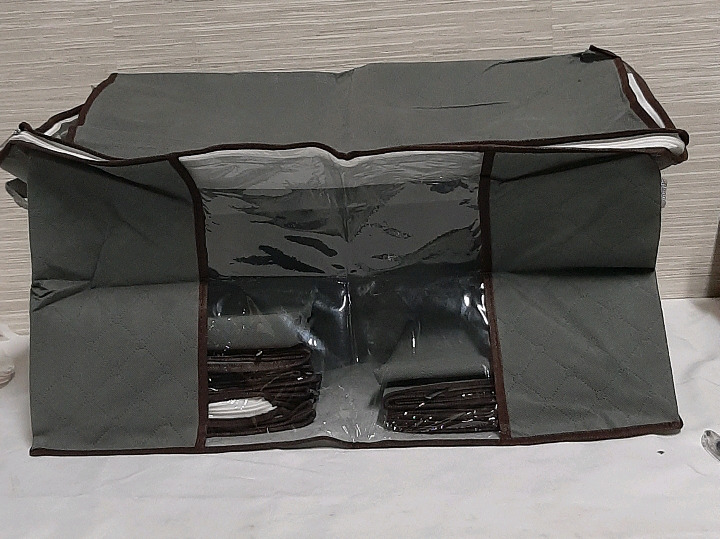 6 Large Gray Storage Bags 23 x 15 x 13"