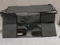6 Large Gray Storage Bags 23 x 15 x 13"