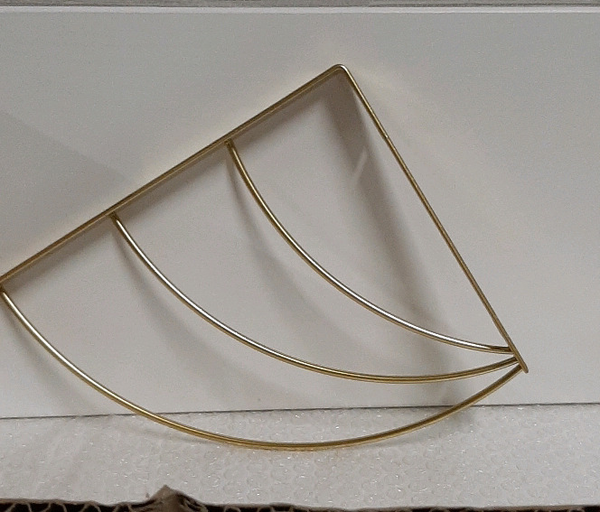 Two Gold and White Floating Bookshelves 31 X 8" Inches All Hardware Included