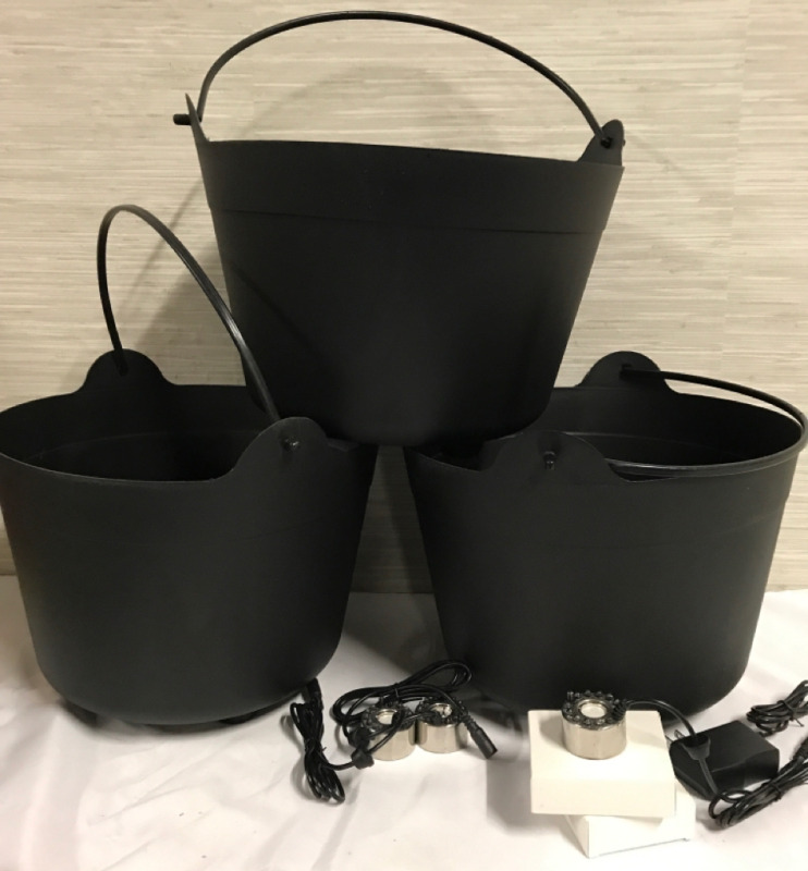 3 Cauldrons with Mist Makers that Light Up tested working does get hot