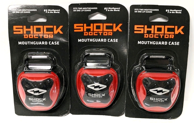 3 New SHOCK DOCTOR Microbial Mouth Guard Cases