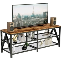 New - Aboxoo 55" TV Stand Entertainment Center 3-Tier TV Console Steel Frame