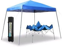 PHI VILLA 12'x12' Slant Leg UV Block Sun Shade Canopy with Travel Bag , Blue