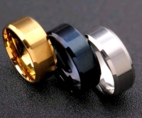 3 New Brushed Stainless Steel Men's Rings (Size 10.5)