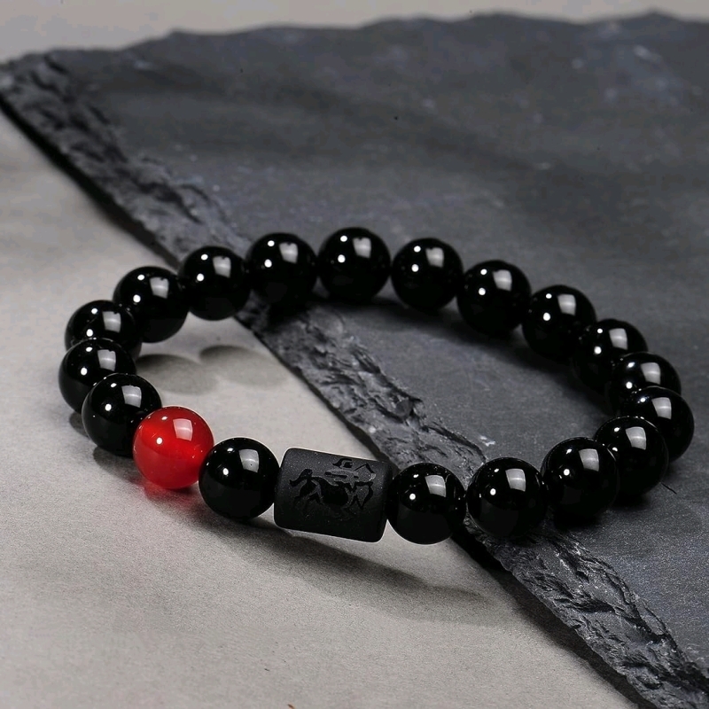 2 New Zodiac LEO Horoscope Bracelets 18cm Stretchy Band + Polished Natural Stones