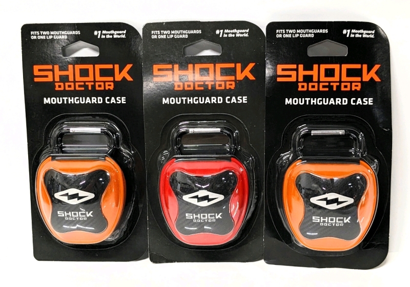 3 New SHOCK DOCTOR Microbial Mouth Guard Cases