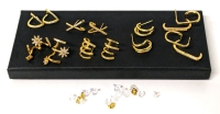 6 New Gold Tone & Glittering Earrings / Ear Cuffs for Pierced Ears