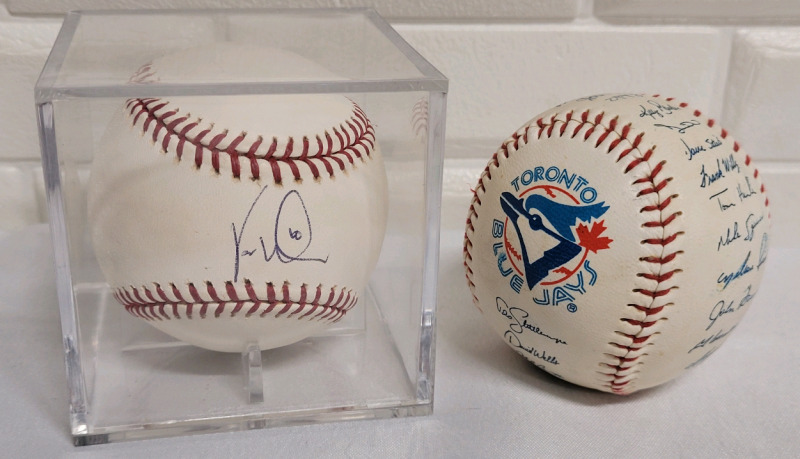 Unknown Signed Baseball w/no COA & Toronto Blue Jays Souvenir Signed Baseball