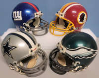 NFL Football NFC East Team Mini Helmets by Riddel . Four (4) Helmets